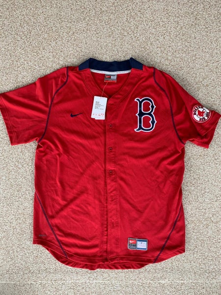 Nike Dri-Fit MLB Boston Red Sox Blue Red Mens Sz Large Baseball