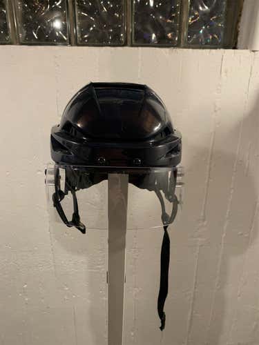 Navy Blue Used Large Easton E400 Helmet w/ Oakley Half Shield