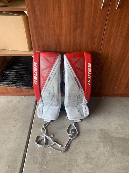 Red Junior 28" Bauer Supreme S170 Goalie Leg Pads