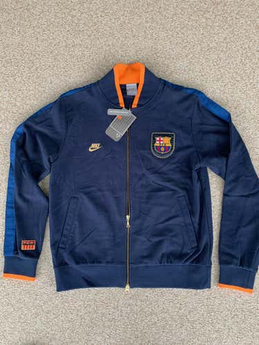 New Men's Adult Medium Dark Navy Nike Soccer Barcelona zipper sweatshirt