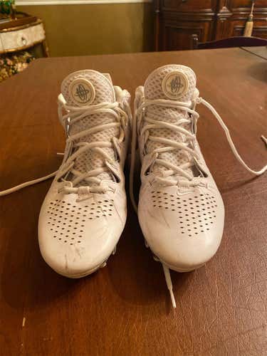 Nike Huarache 4 Cleats- White/Chrome Limited Edition