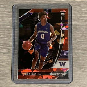 Jaden McDaniels 20-21 Prizm Draft Picks Red Cracked Ice Washington RC #51