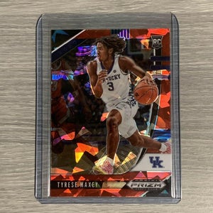 Tyrese Maxey 20-21 Prizm Draft Picks Red Cracked Ice Kentucky 76ers RC #14