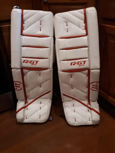 White Used Intermediate 32"+1 Warrior Ritual GT Goalie Leg Pads