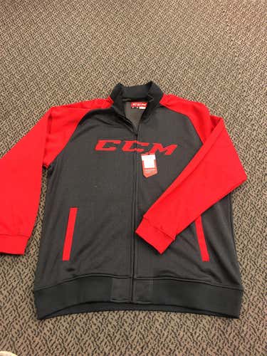 Gray/red Adult XXL Full Zip Sweatshirt