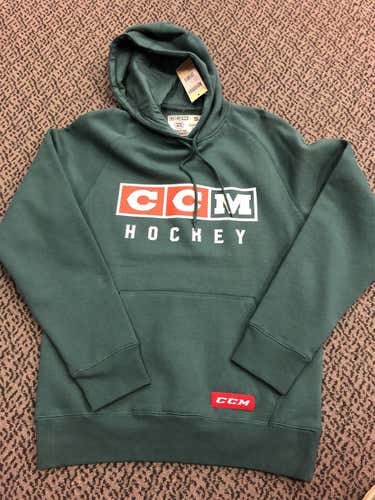 Green Adult Small CCM Hockey Hoodie
