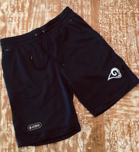 Navy Blue New Men's Adult Large Under Armour Rams NFL Combine Shorts