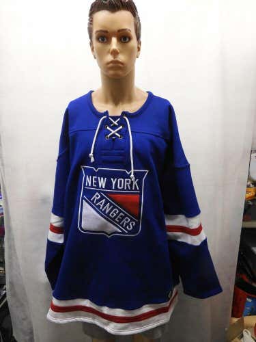 NWT New York Rangers Blue Men's Pullover Sweatshirt Fleece Lined 4XL