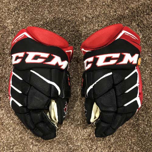 Team Canada Black Used Senior CCM Jetspeed FT1 Gloves 14" Pro Stock