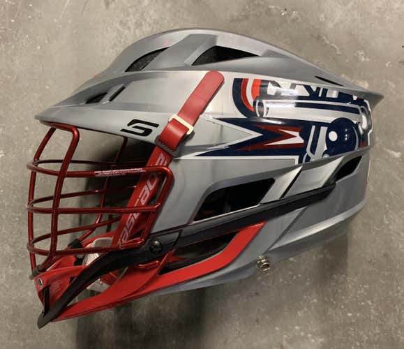 Game worn Boston Cannons Cascade championship helmet