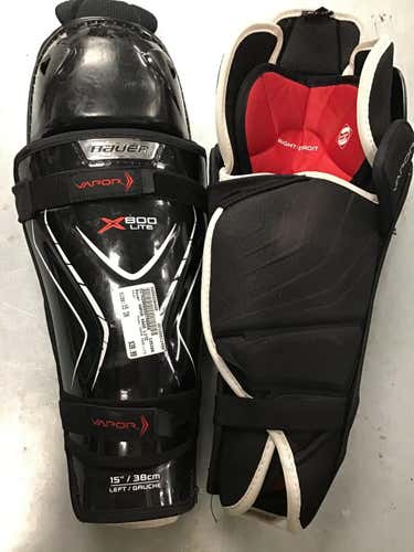 Used Bauer Vapor X800 Lite 15" Ice Hockey Shin Guards