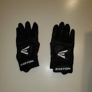 Black Youth Medium Easton Batting Gloves