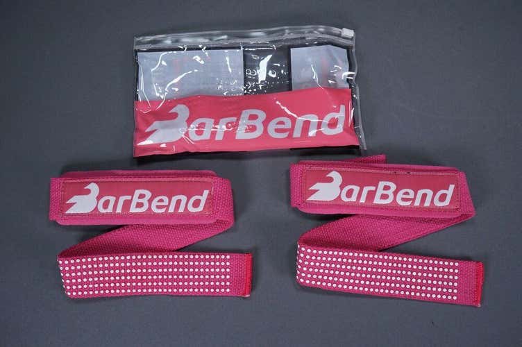 BARBEND PINK CROSSFIT BODY BUILDING STYLE PULLING WEIGHT POWER LIFTING STRAPS