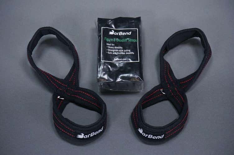 BARBEND HIGH QUALITY FIGURE 8 DEADLIFT THICK-BAR LIFTING STRAPS, 10" LARGE