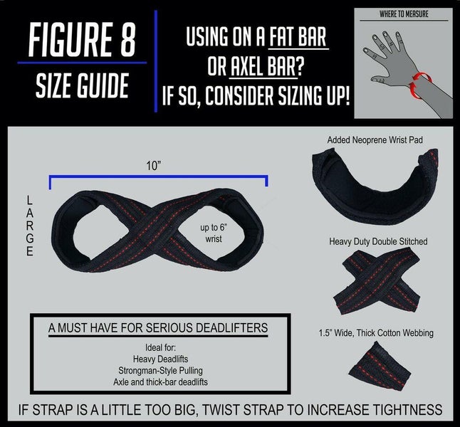 Size Guide - Figure 8 Lifting Straps