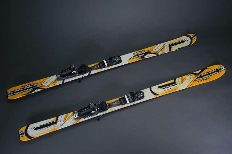 K2 WAYBACK 2010 167CM SNOW SKIS, YELLOW WHITE W/ DYNASTAR PX12 BINDINGS ~ L@@K!