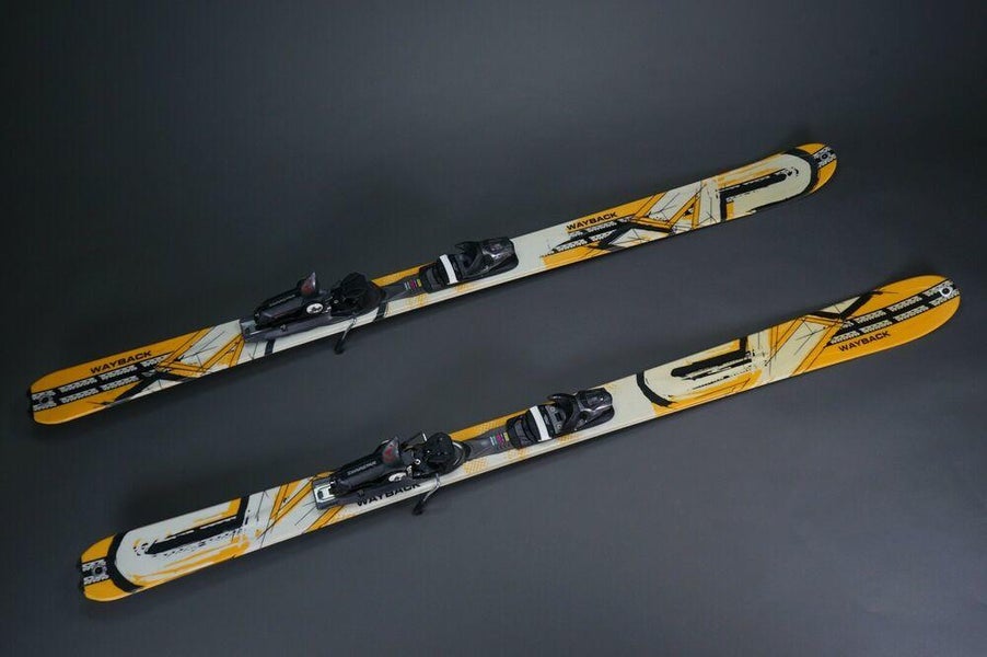 K2 WAYBACK 2010 167CM SNOW SKIS, YELLOW WHITE W/ DYNASTAR PX12 BINDINGS ~ L@@K!