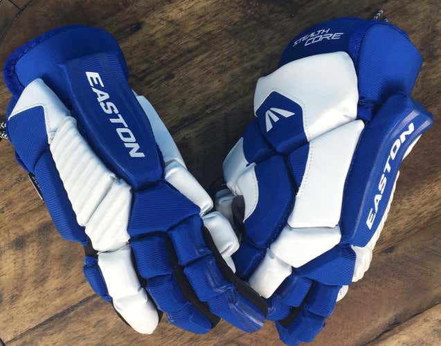 Blue New Player's 12" Easton Stealth Core Lacrosse Gloves - Royal / White
