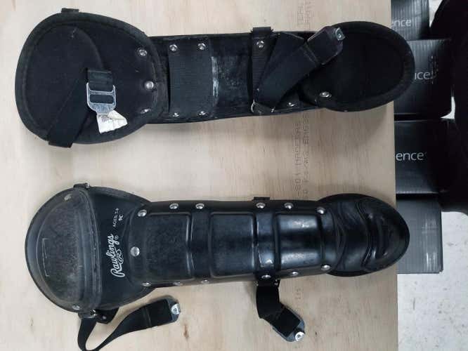 Black Used Youth Rawlings Catcher's Leg Guard