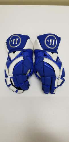 Blue Used Player's Warrior Rabil Lacrosse Gloves 12"