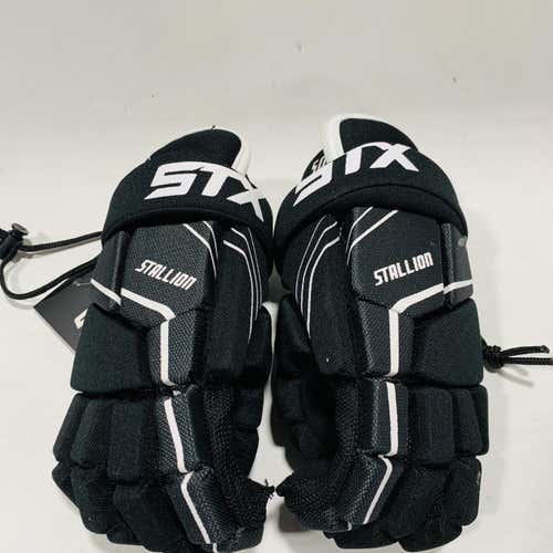 Black New Player's STX Stallion 50 10" Lacrosse Gloves
