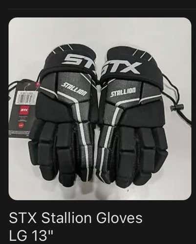 Black New Player's STX 13" Lacrosse Gloves