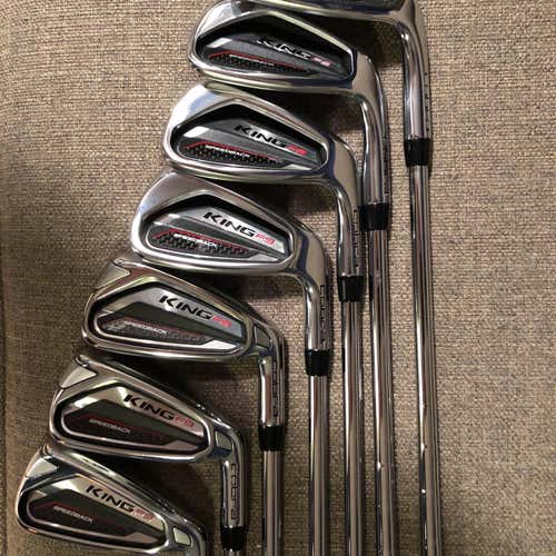 Men's Right Handed King F9 Speedback Stiff Flex Steel Shaft Iron Set