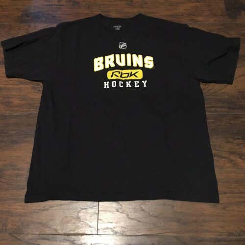 Boston Bruins NHL RBK Reebok Hockey Logo Tee Shirt Sz Large