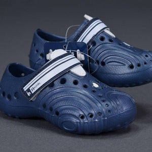 NWT HOUNDS BY DAWGS "KIDS ULTRALITES" CLOGS SANDALS NAVY/WHITE TODDLER SIZE 7/8