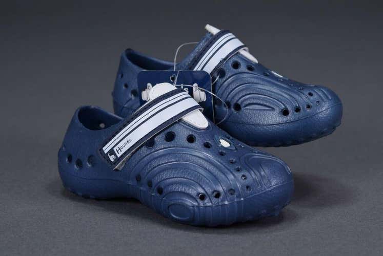 NWT HOUNDS BY DAWGS "KIDS ULTRALITES" CLOGS SANDALS NAVY/WHITE TODDLER SIZE 7/8