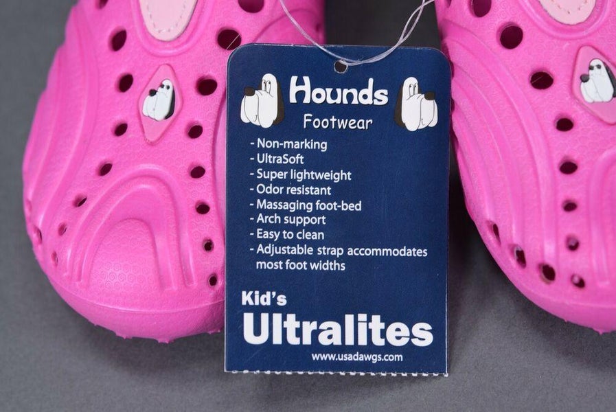 GIRLS HOUNDS KIDS LIGHT WEIGHT ULTRALITE SHOES SLIP-ON HOT PINK/SOFT PINK 11/12