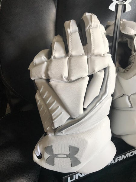 White New Player's Under Armour Engage 2 13" Lacrosse Gloves