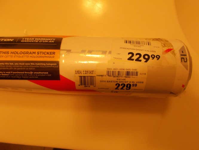 New Kid Pitch (9YO-13YO) USSSA Certified Easton Composite Ghost X Hyperlite Bat (-12) 18 oz. 30"