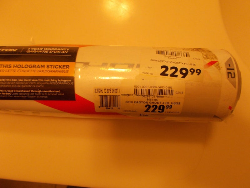 New Kid Pitch (9YO-13YO) USSSA Certified Easton Composite Ghost X Hyperlite Bat (-12) 18 oz. 30"
