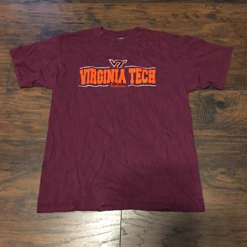Virginia Tech Hokies VT NCAA School Sports Sewn Logo Tee Shirt Size Large