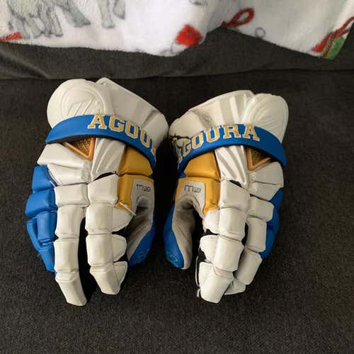 White Used Player's Maverik Max 13" Lacrosse Gloves