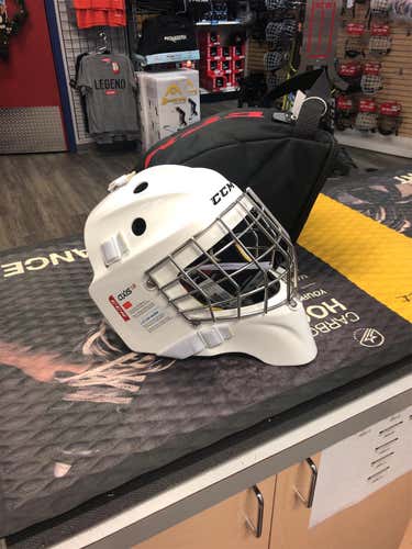 White Senior CCM Axis 1.9  Goalie Mask