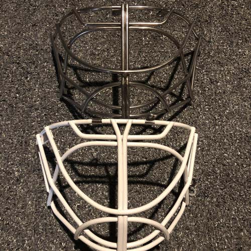 White Chrome Bauer 960 961 Pro Stock Cateye Goalie Mask Cages