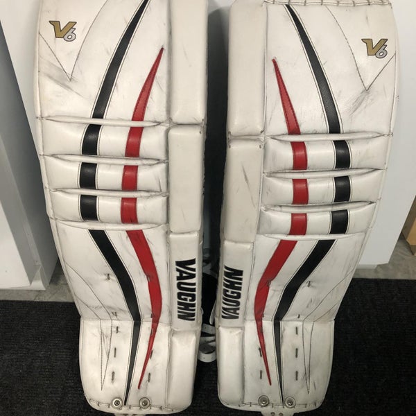 White Senior 36" Vaughn Velocity V6 Goalie Leg Pads