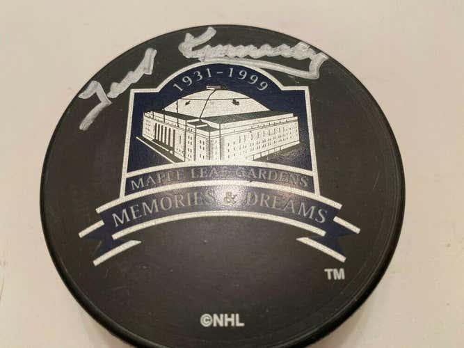 TED KENNEDY Toronto Maple Leafs AUTOGRAPHED Signed Hockey Puck COA gardens