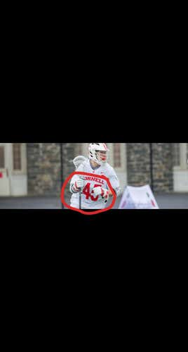 Game Worn Cornell Big Red White  Player STX Cell IV 13" Lacrosse Gloves