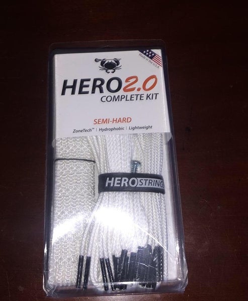White New ECD Hero Mesh 2.0 Complete Kit Nwt Lacrosse Lax Mesh Stringing Strings