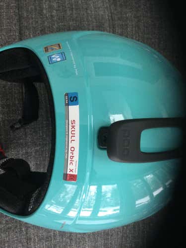 Tin Blue Used Kid's Small POC Skull Orbic X Spin Helmet FIS Legal