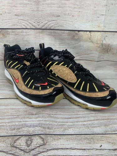 Nike Air Max 98 "New Year" Black Cork Red Shoes CT1173-001 Mens Size 9