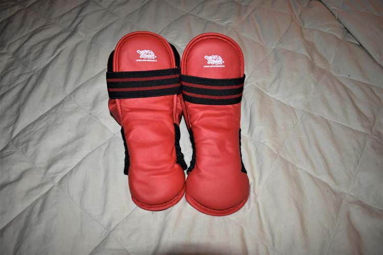 Long Life Products Martial Arts Foot Pads, Red, Youth Size