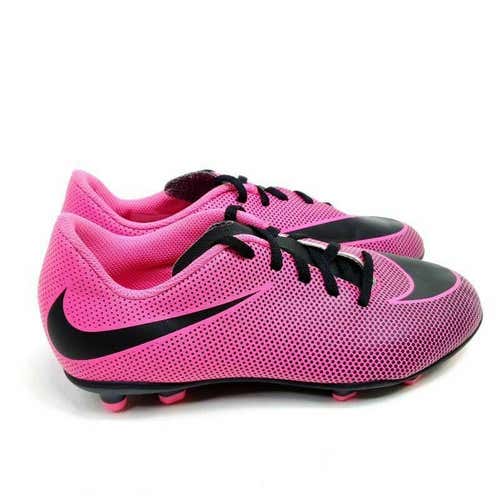 Nike Girls Size 4.5 Youth Bravata II FG Soccer Cleats Pink 844442-600 Lace Up