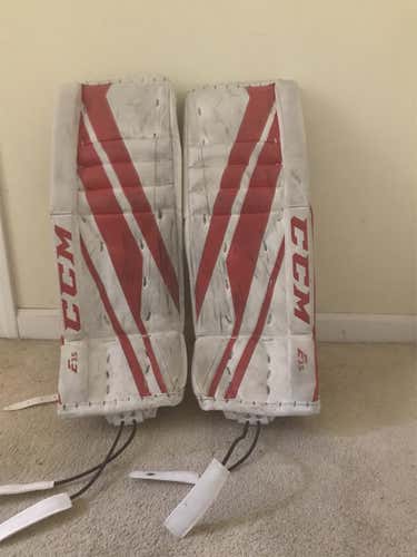 Red Junior 26" CCM Extreme Flex E3.5  Goalie Leg Pads