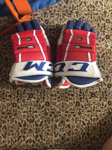 Red white and blue Senior CCM Tacks 4 Roll 14"  Gloves