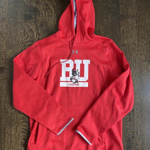 BU Lacrosse Team Issued Red Under Armour Sweatshirt