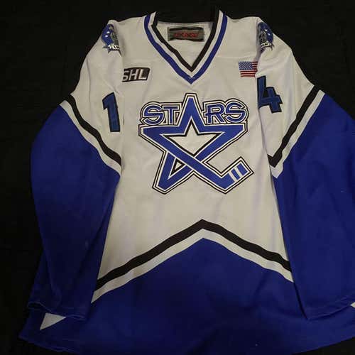 USHL Lincoln stars Johnson Game-worn White Adult Large CCM Pro Stock Jersey